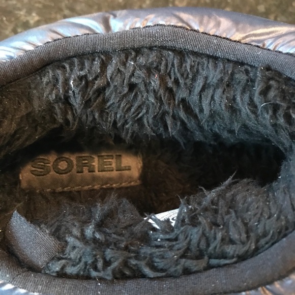 New Sorel Hadley Slippers, Black Slides, Faux Fux Lined Slip-Ons, Puffy Slipper - Picture 7 of 12